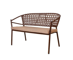 Диван двухместный с подушкой, коричневый Латте