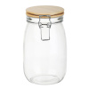 Банка для сыпучих продуктов 1000мл, 11x17см, стекло, крышка бамбук (6)