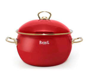 Кастрюля 4л, красный/золото, индукц., эмаль PREMIUM Rashel (6)