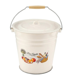 Ведро Пикник 12л, с/кр., дерев/руч., жемчужный ЛЗЭП