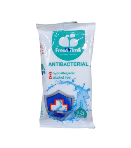 Влажные салфетки 15шт. ANTIBACTERIAL Fresh Time (96)