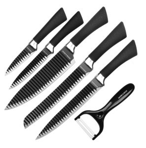 Набор ножей 6пр., нерж. сталь, силикон. руч. МВ (20)