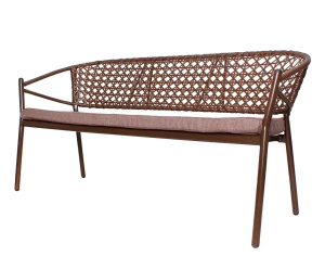 Диван трехместный с подушкой, коричневый Латте