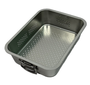 Дуршлаг 36х27х15см, толщина 0,8мм, без/кр., нерж. сталь (30)