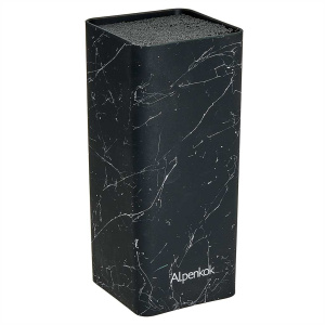 Подставка для ножей 22x11см, черный мрамор ALPENKOK (12)