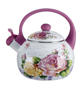 Чайник 2,5л, со свистком, эмаль "Чайная роза" MetaLLoni (6)