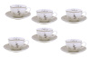 Чайный набор 12пр., 270мл, 6пер., п/уп., new bone, фарфор Птичий двор JEWEL