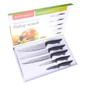 Набор ножей 5пр., нерж. сталь, силикон. руч. МВ (20)