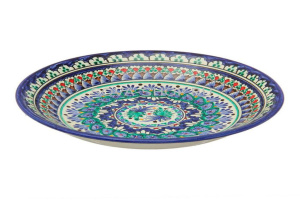Тарелка 28,5см, полуглубокая Узбекский узор, ручной рисунок